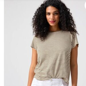 Sanctuary: The Perfect Tee • Burnt Olive Stripe